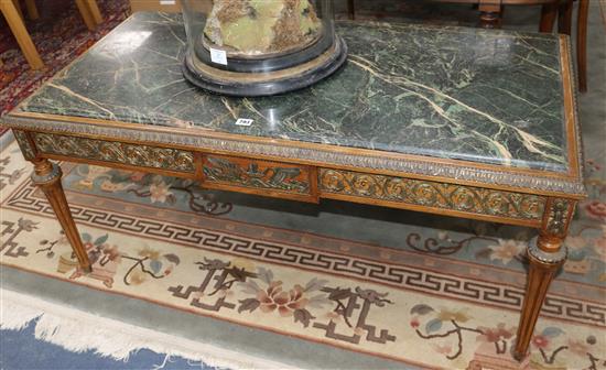 A marble topped French coffee table